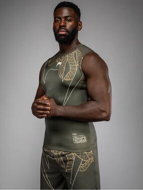 NWT Venum Khaki, Bronze, & Ivory Serpenti Sleeveless Rashguard